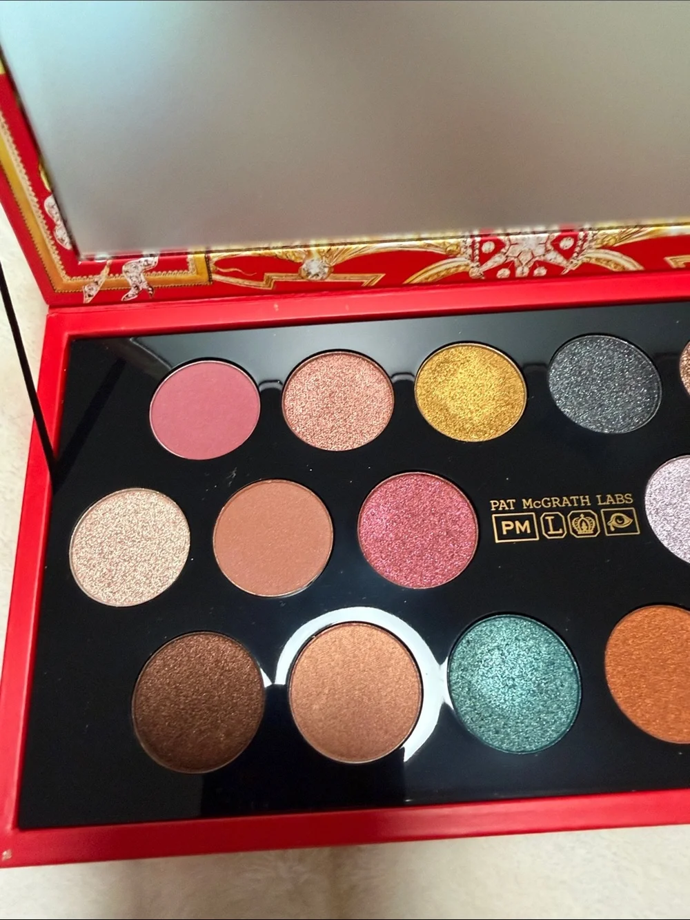Pat McGrath Eyeshadow Palette — Pink, Gold, Bronze, Green, Copper, Black